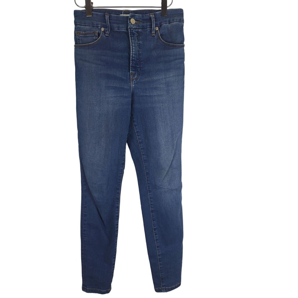Good American Jeans 4/27 Womens High Rise Skinny Leg Medium Wash Blue Bottoms